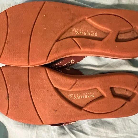 Sperry leather flip flops size 8 - Picture 4 of 5